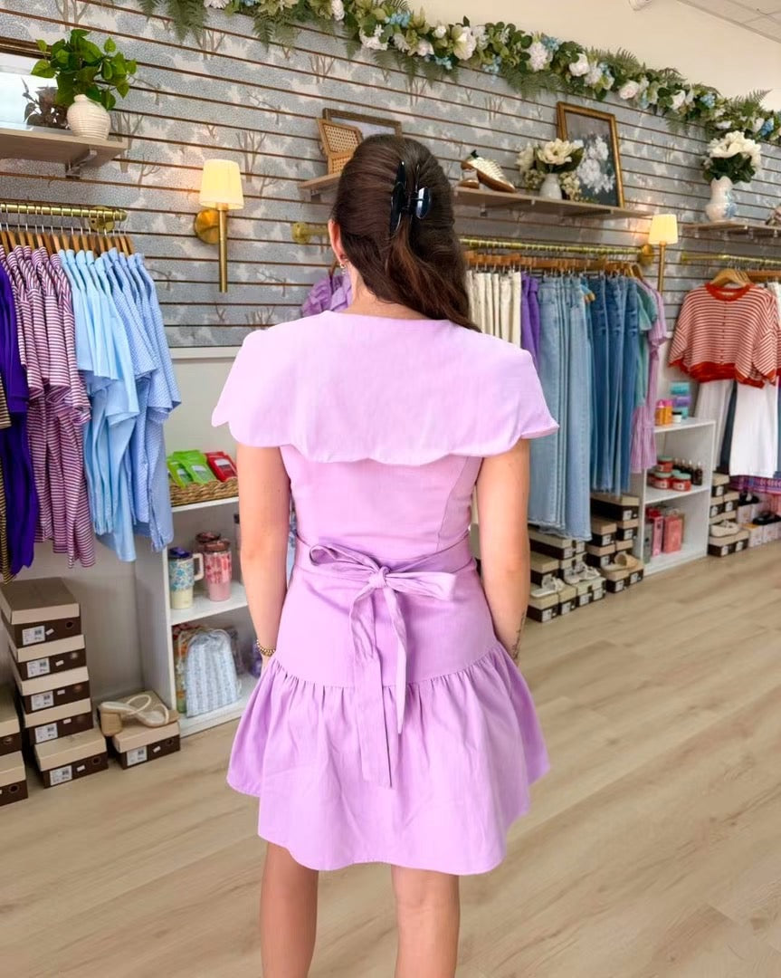 Scalloped Collar Mini Dress