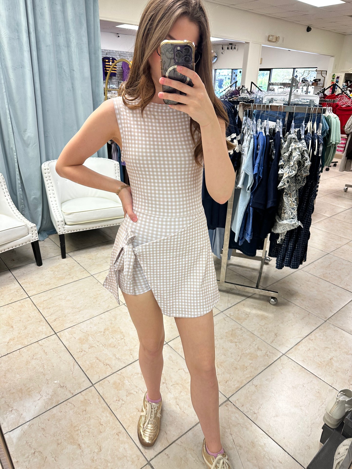 Sweet Gingham Wrap Romper
