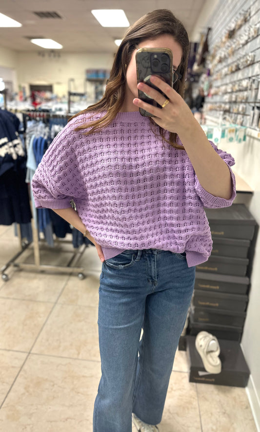 Lilac Waffle Knit Sweater