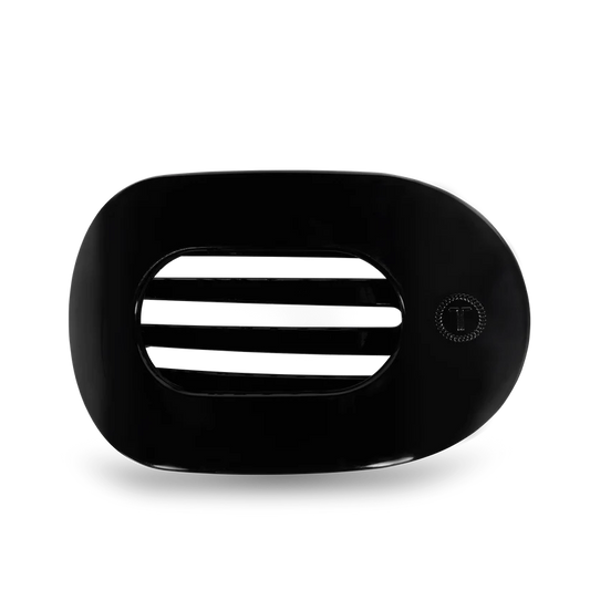 Jet Black Large Flat Round Hair Clip