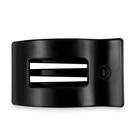 Jet Black Large Flat Rectangle Hair Clip