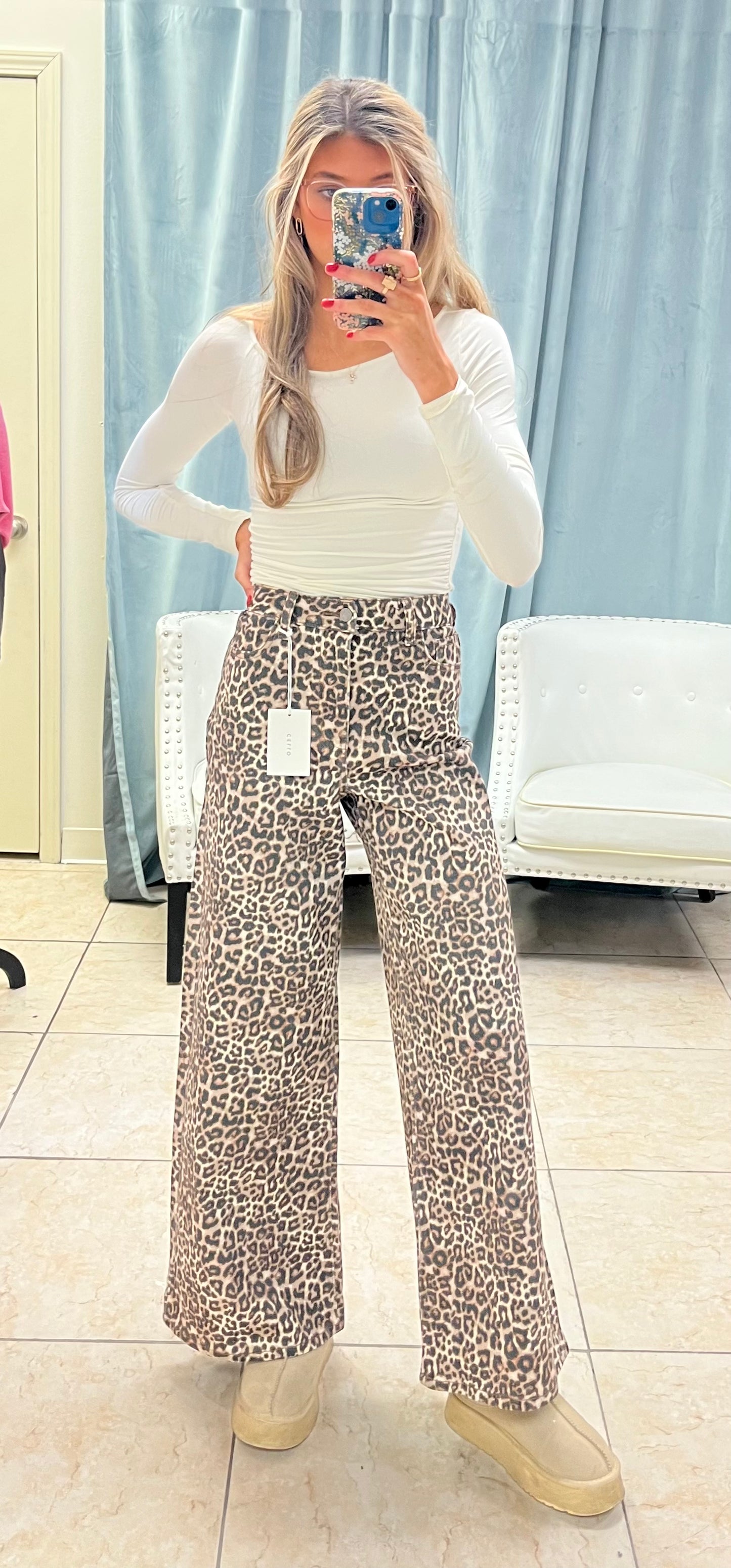 Savannah Leopard Wide-Leg Trousers