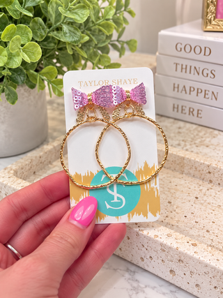 Light Pink Bethany Bow Hoops