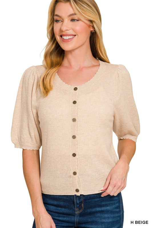 Kenna Blossoms Button Top
