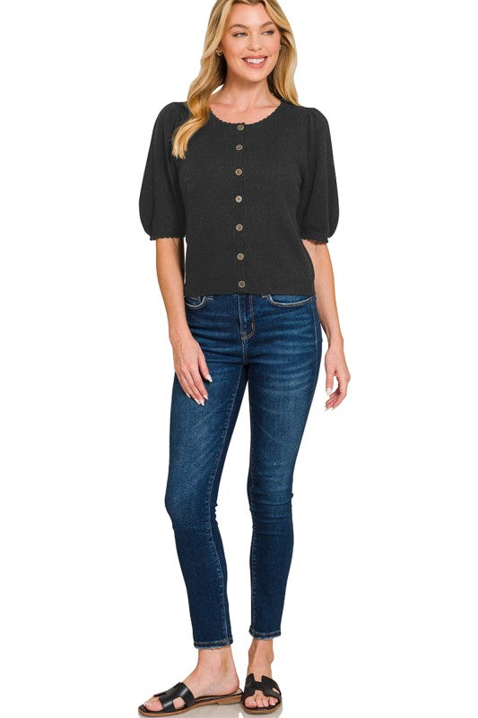 Kenna Blossoms Button Top