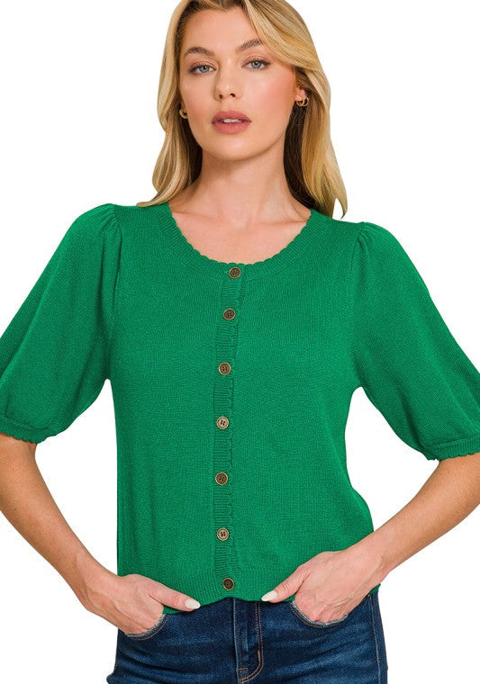 Kenna Blossoms Button Top