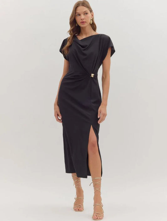 The Selah Side-Slit Drape Dress