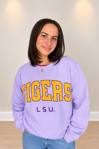 LSU Tigers Filled Gault Orchid Sweatshirt