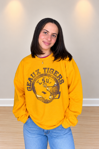 LSU Tigers Gold Circle Thrifted Sweatshirt