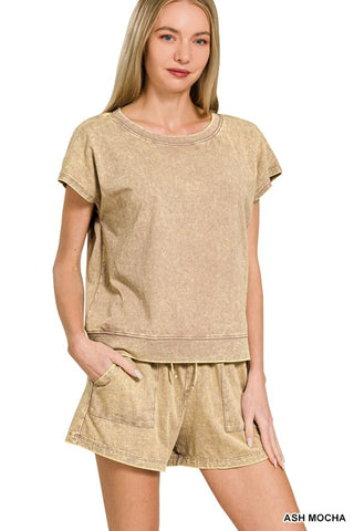 Coffee Run Mineral Wash Short Set