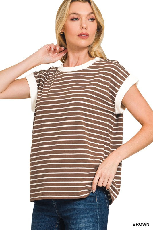The Maren Roll-Stripe Tee