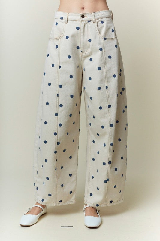 The Joyce Wide-Leg Pants - Polka Dot