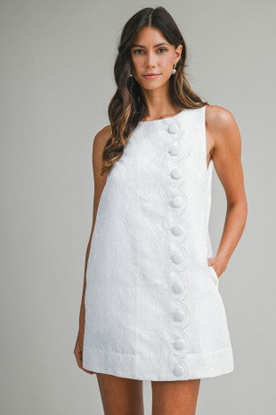 Ivory Elegance Button Dress