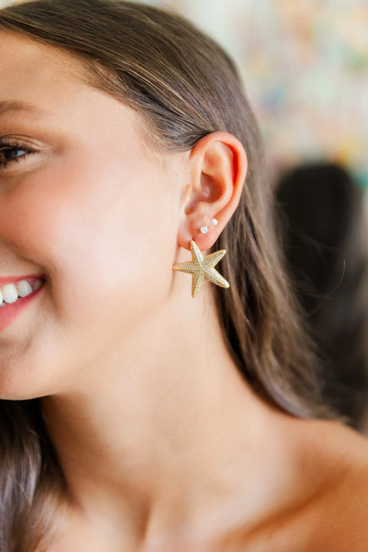 Aqua Starfish Studs