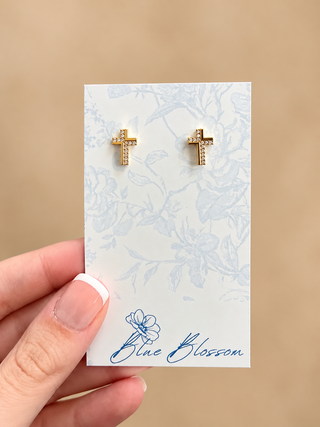 Faith Cross Stud Earrings
