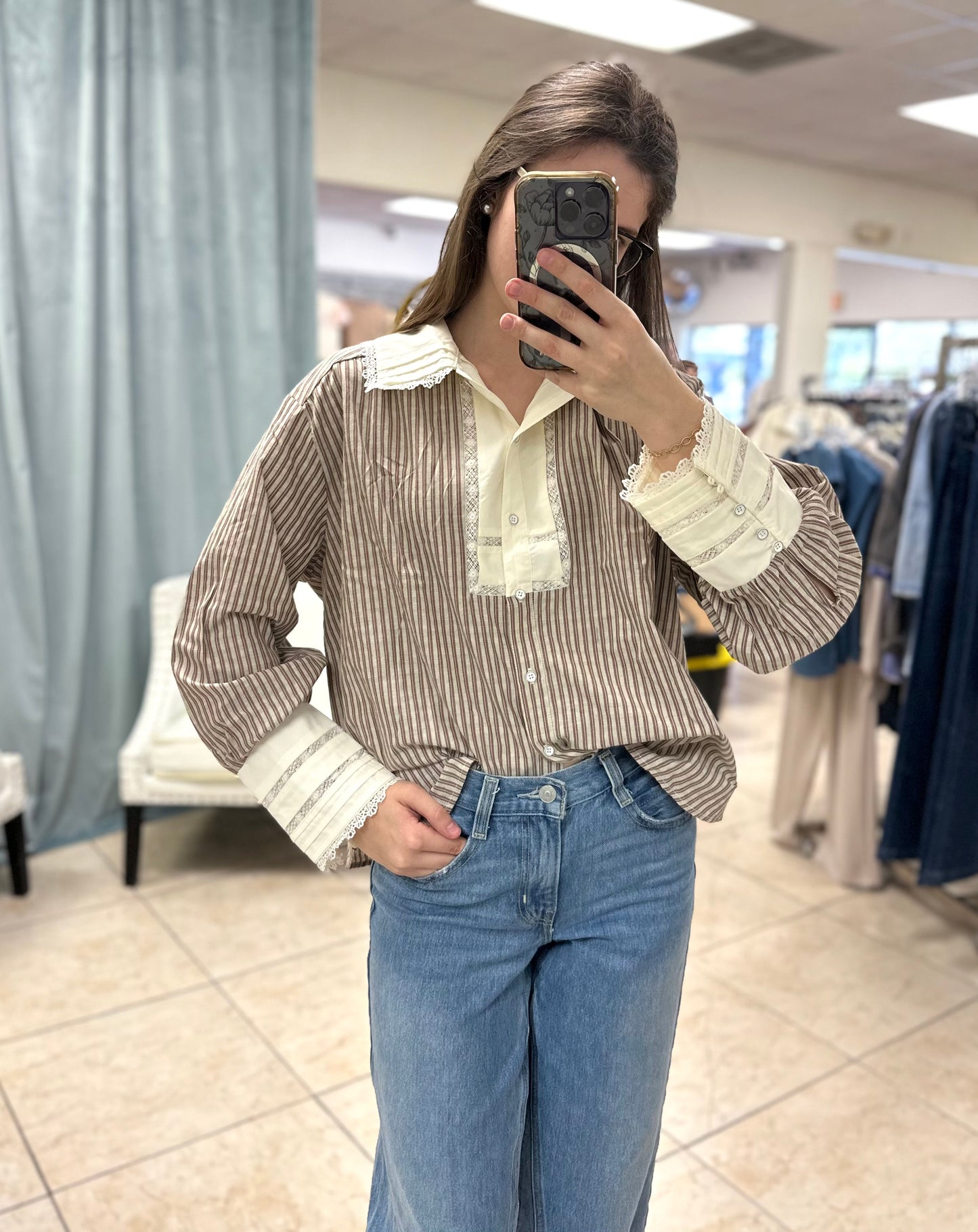 The Clara Lace Trim Blouse