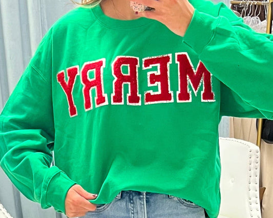 Merry Varsity Sweatshirt