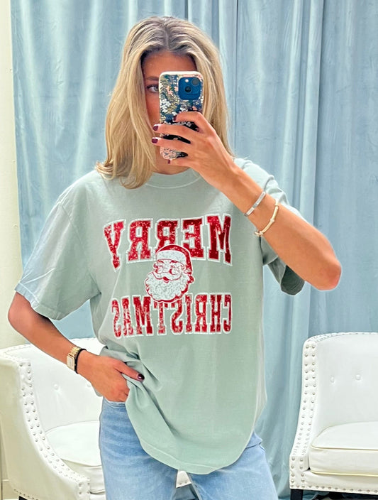 Vintage Merry Christmas Santa Tee