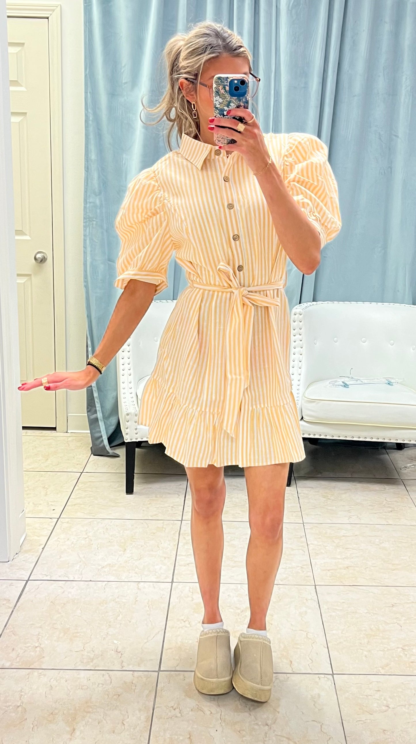 Piper Puff Sleeve Shirt Dress