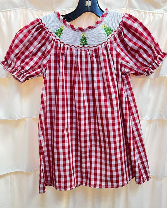 The Merry Gingham Smocked Dress