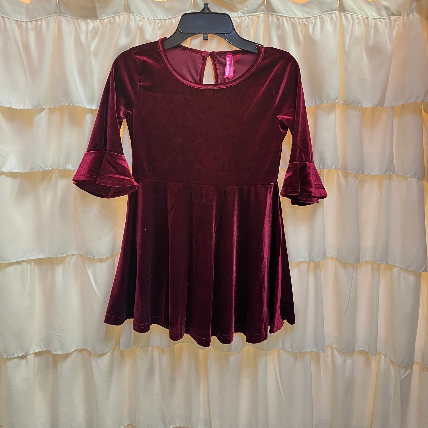 The Velvet Ruffle Sleeve Dress