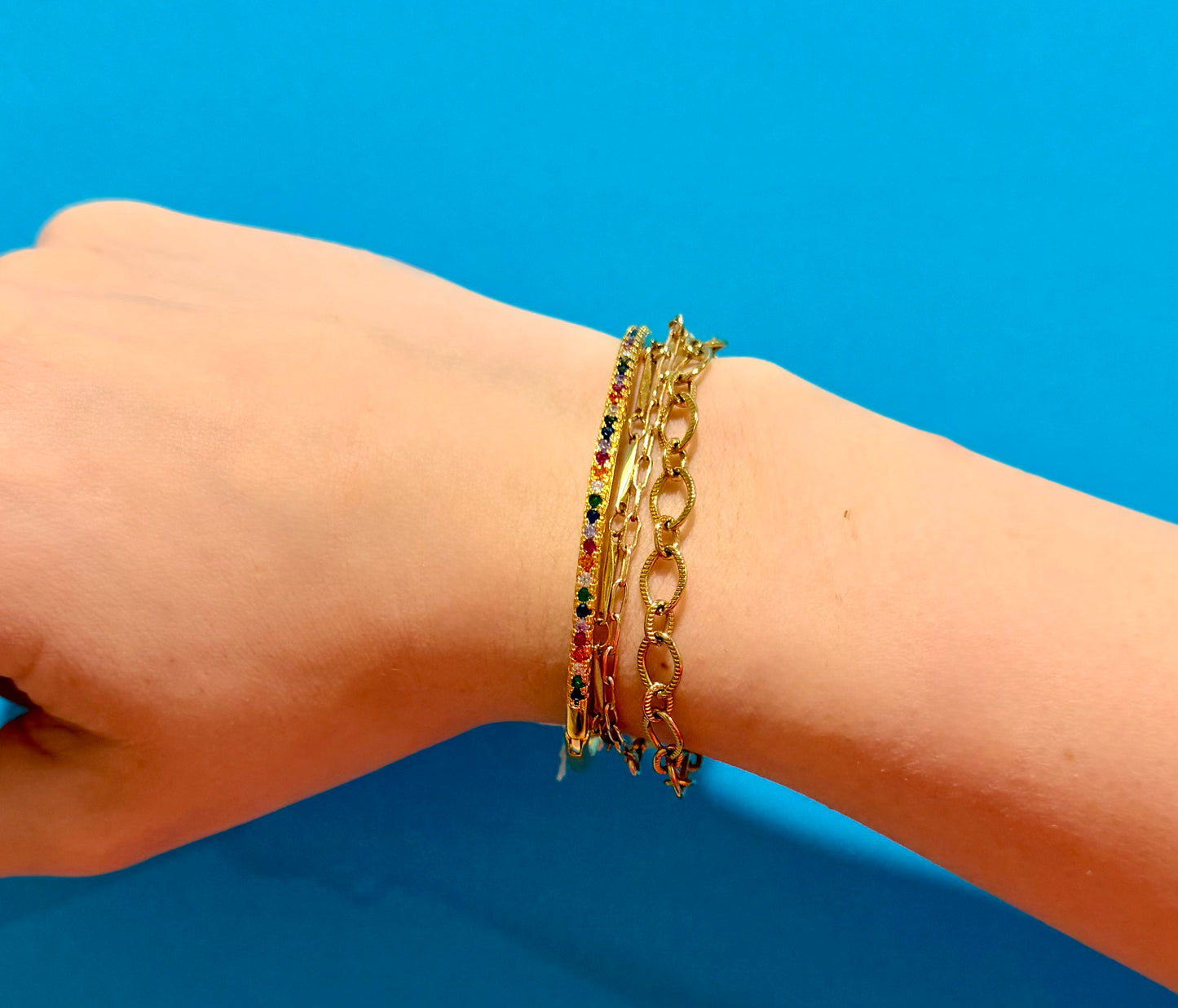 Maribel Rainbow Crystal Bangle