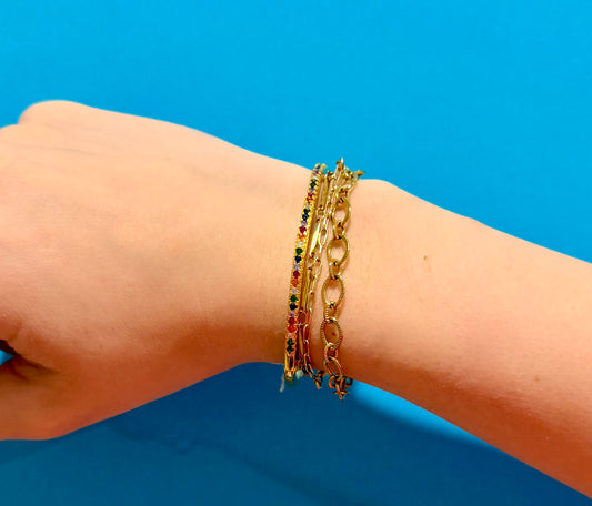 Maribel Rainbow Crystal Bangle