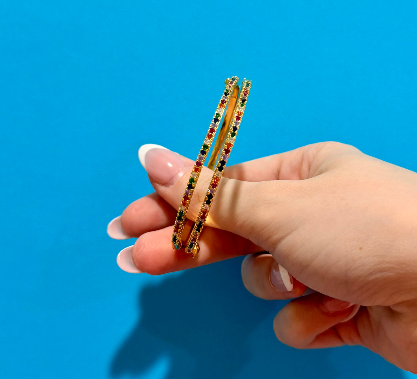 Maribel Rainbow Crystal Bangle