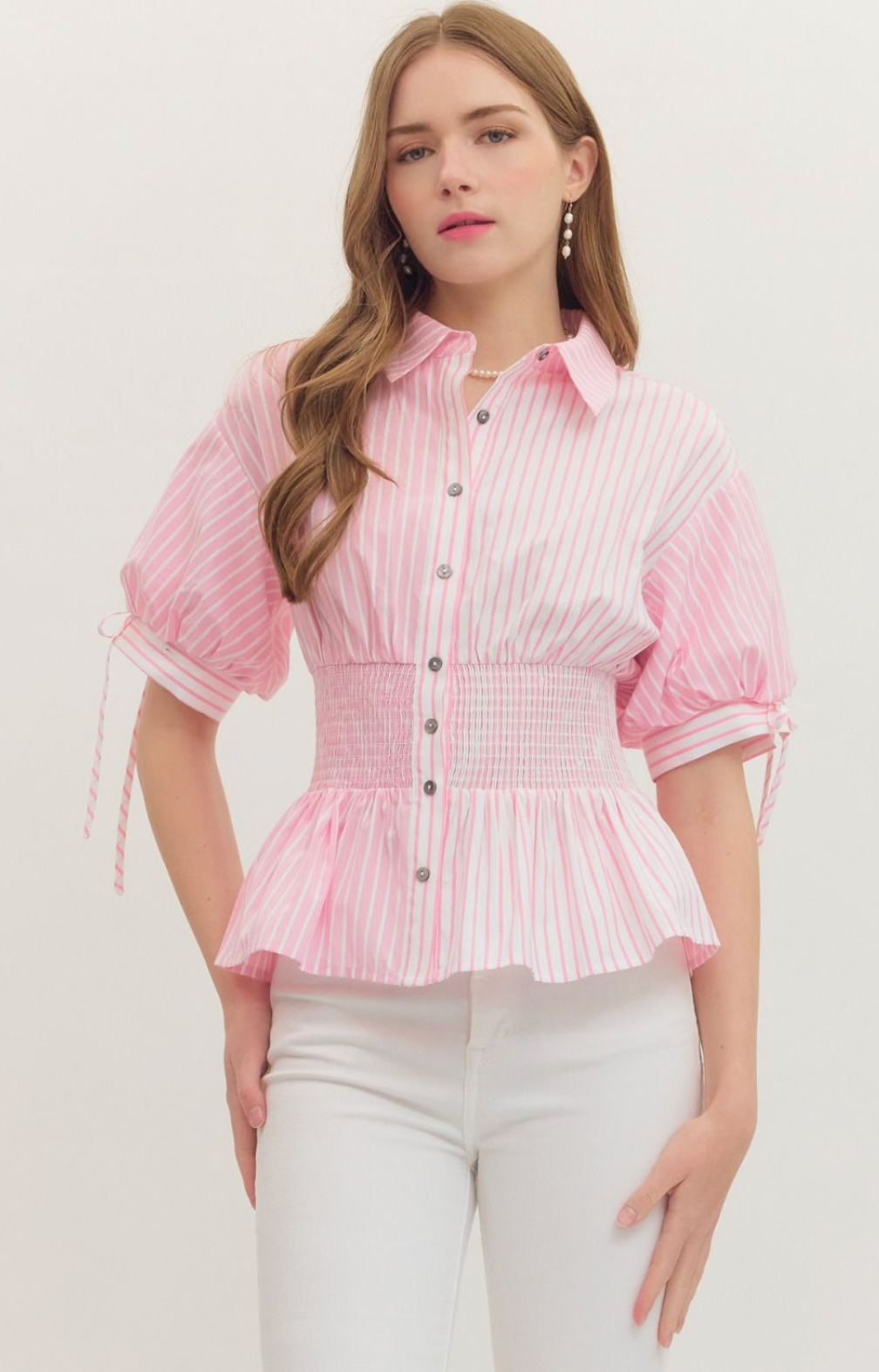 Presley Smocked Stripe Top