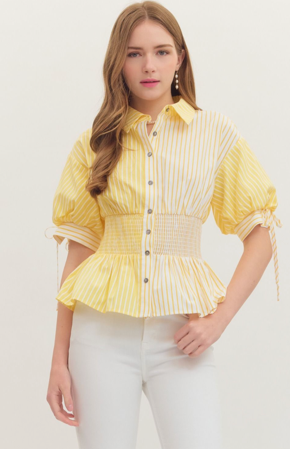 Presley Smocked Stripe Top