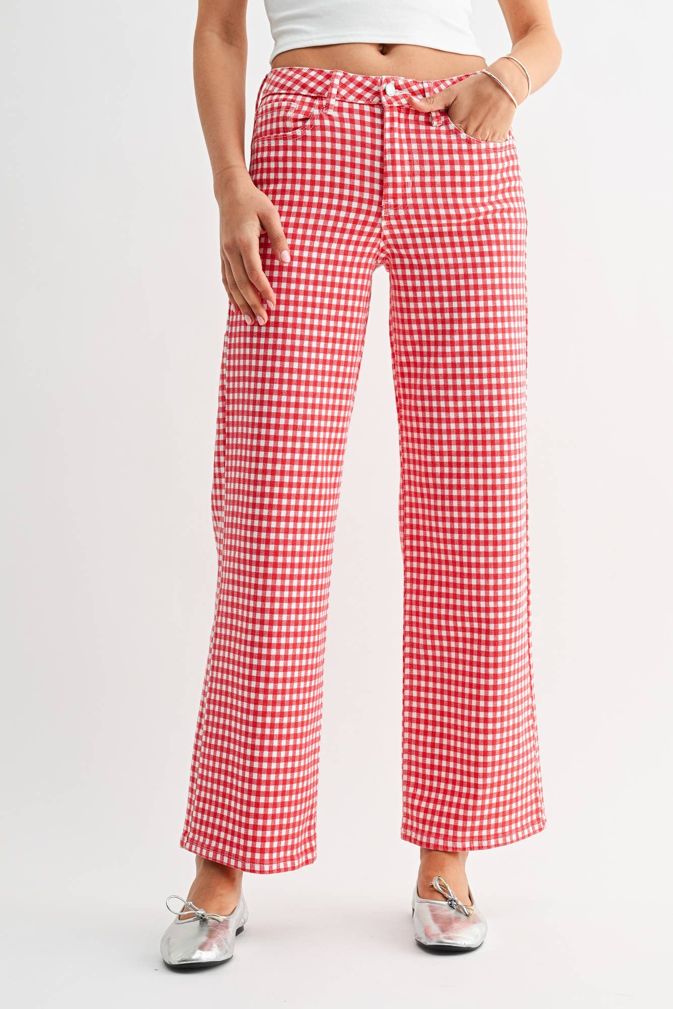 Sophie Gingham Straight Leg Pants