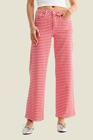 Sophie Gingham Straight Leg Pants