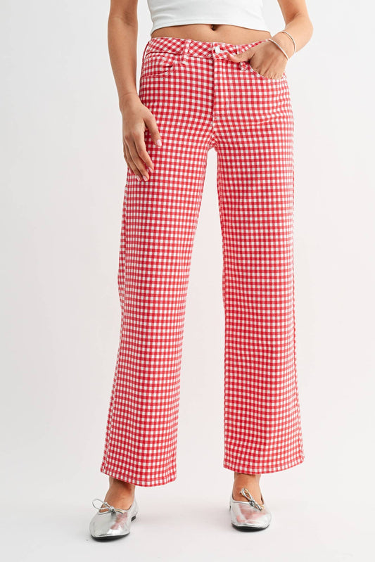 Sophie Gingham Straight Leg Pants