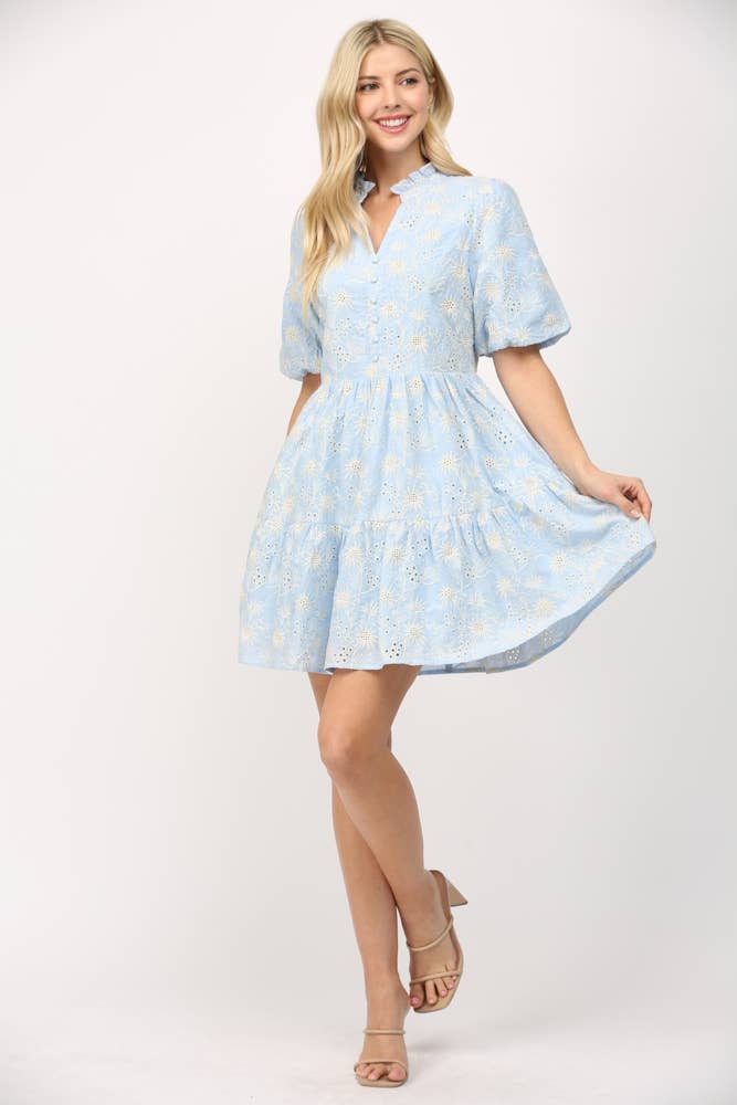 Lila Bluebell Eyelet Dress