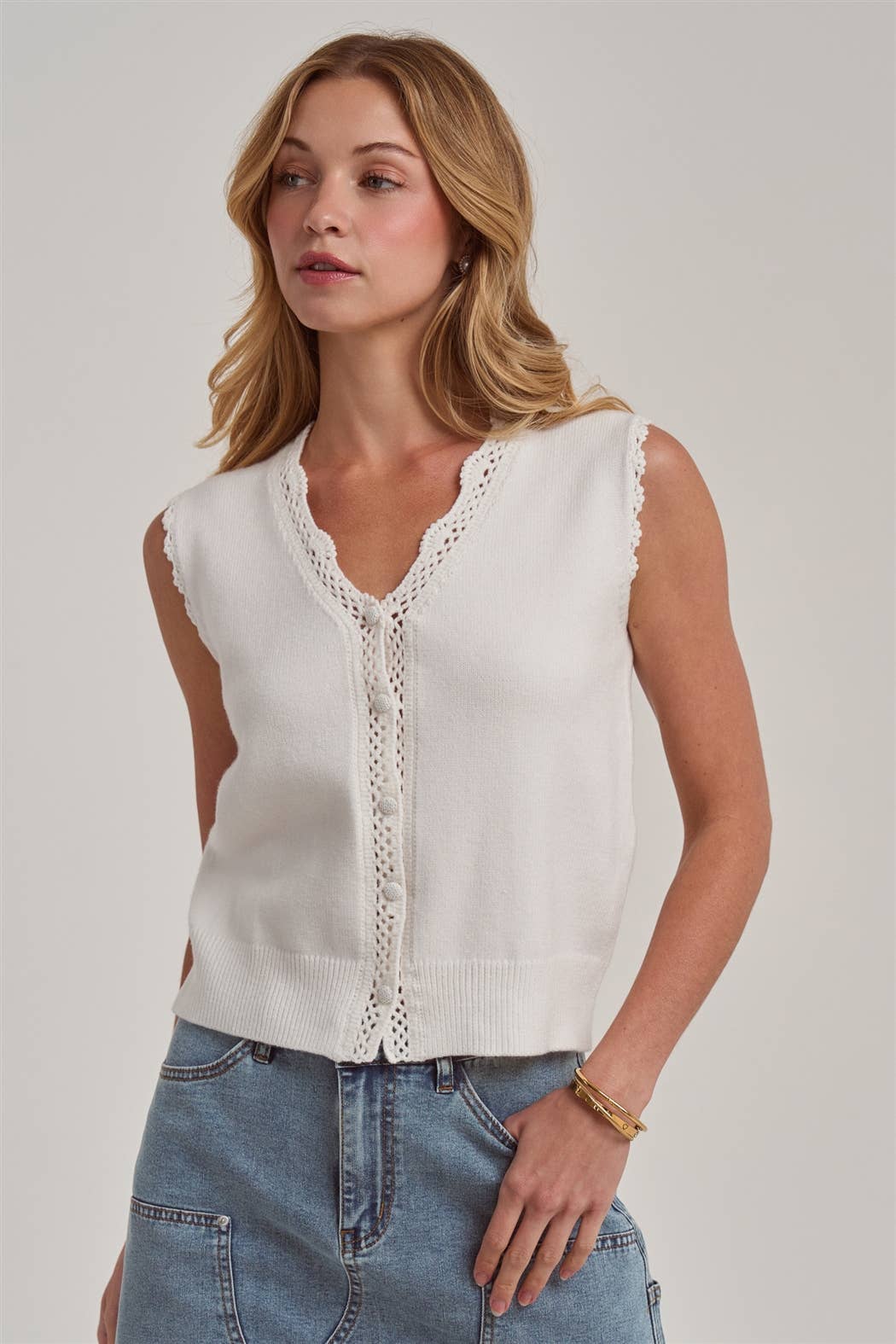 Khennedy Lace Trim Top
