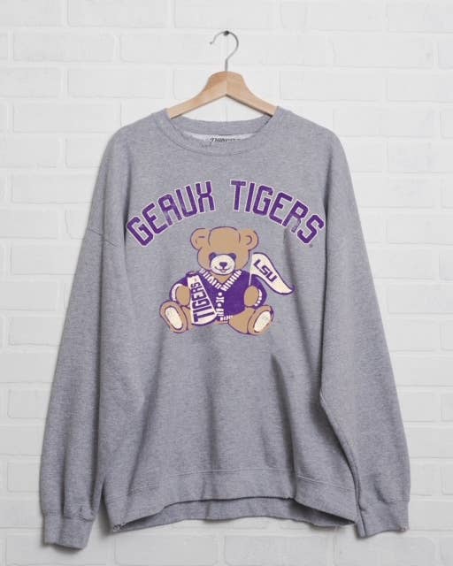 Geaux LSU Tigers Bear Thrifted Sweatshirt