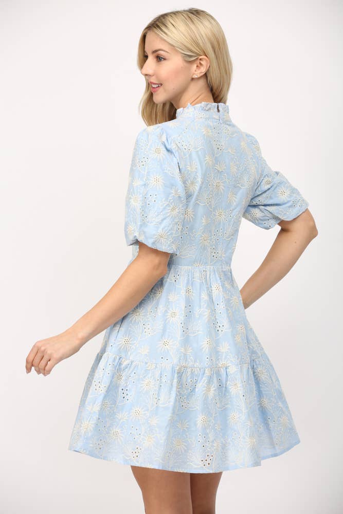 Lila Bluebell Eyelet Dress