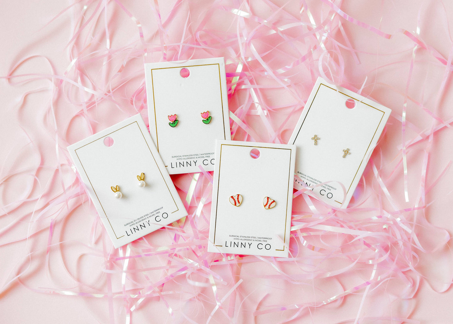 Screwback Stud Earrings - Tulip Pink