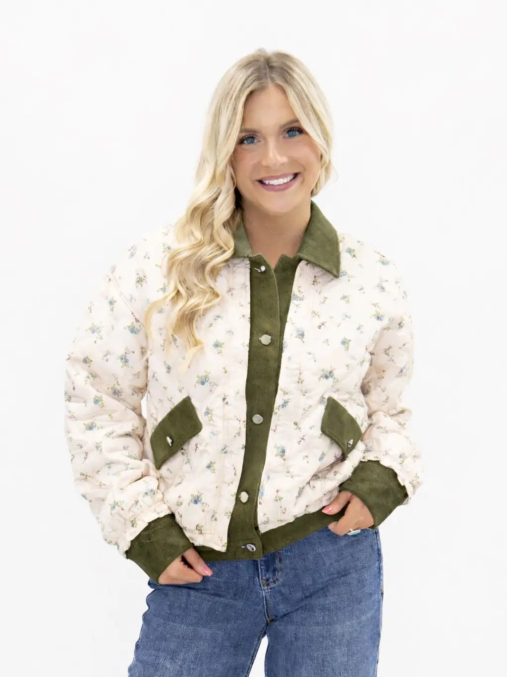 Magnolia Floral Puff Jacket