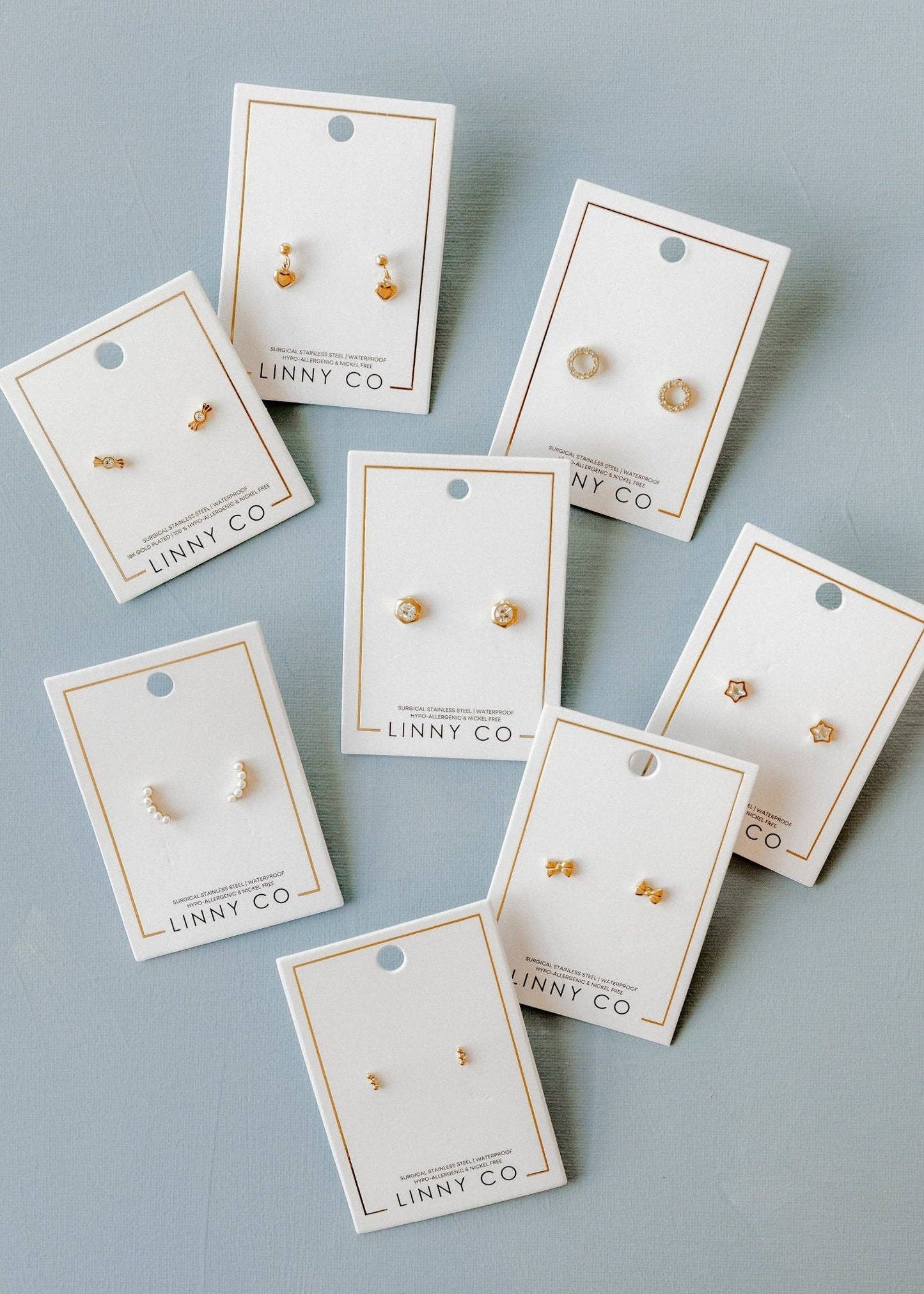 Screwback Stud Earrings - Abigail Pearl Gold