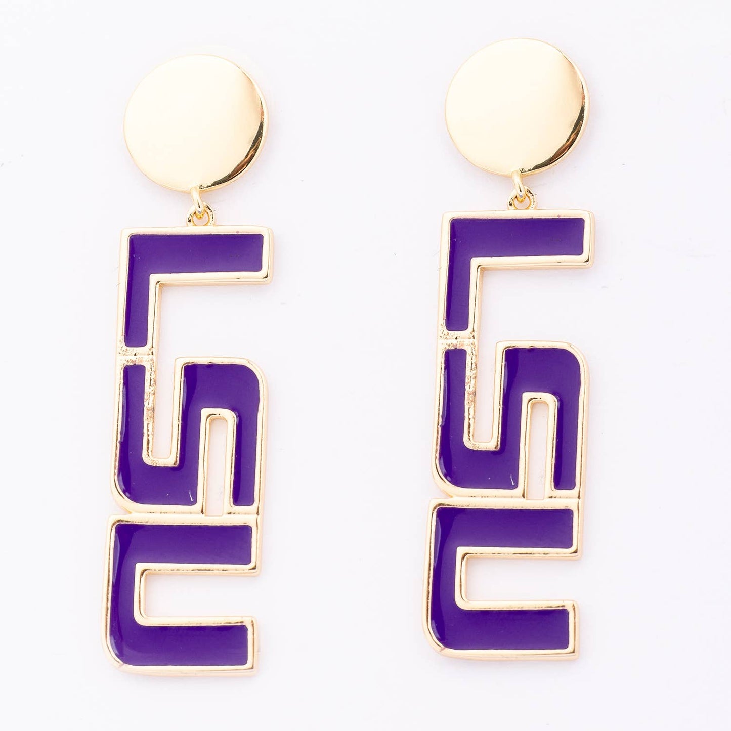 Earrings  Purple Louisiana Gold Drop