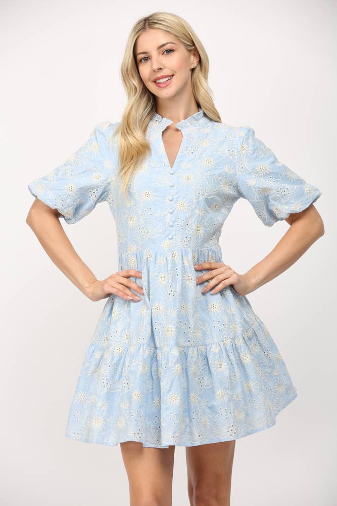 Lila Bluebell Eyelet Dress