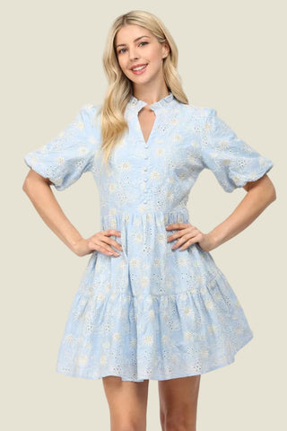 Lila Bluebell Eyelet Dress