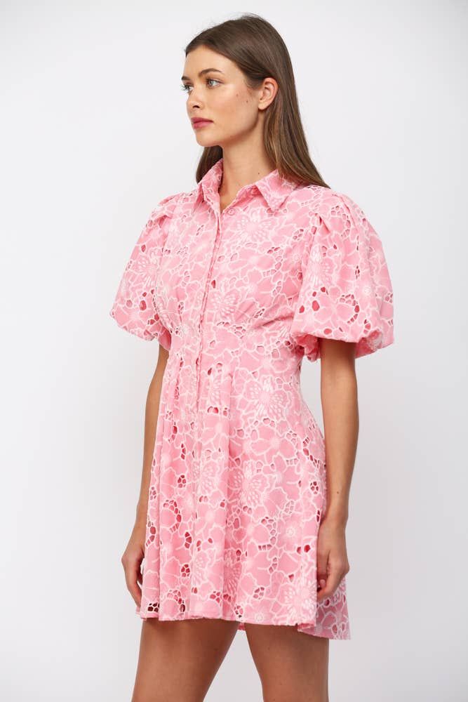 Camille Lace Puff Sleeve Dress