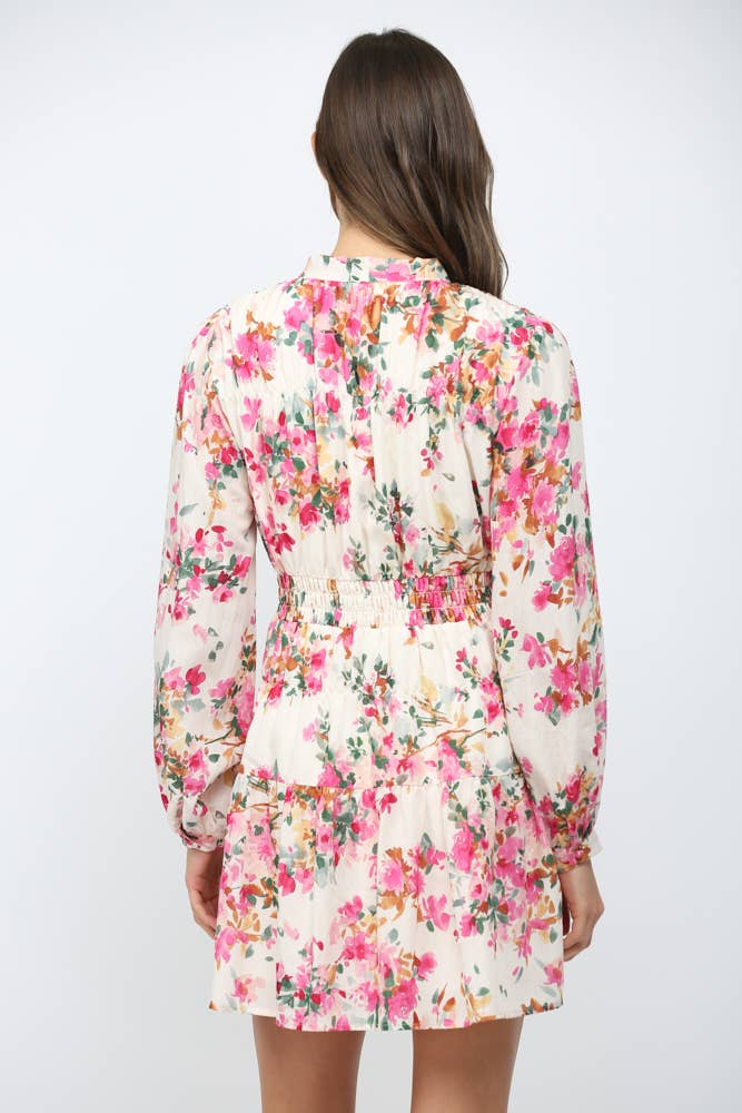Sienna Bloom Tie-Neck Dress