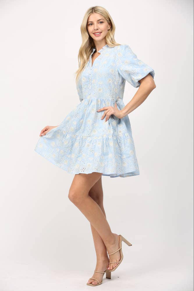 Lila Bluebell Eyelet Dress