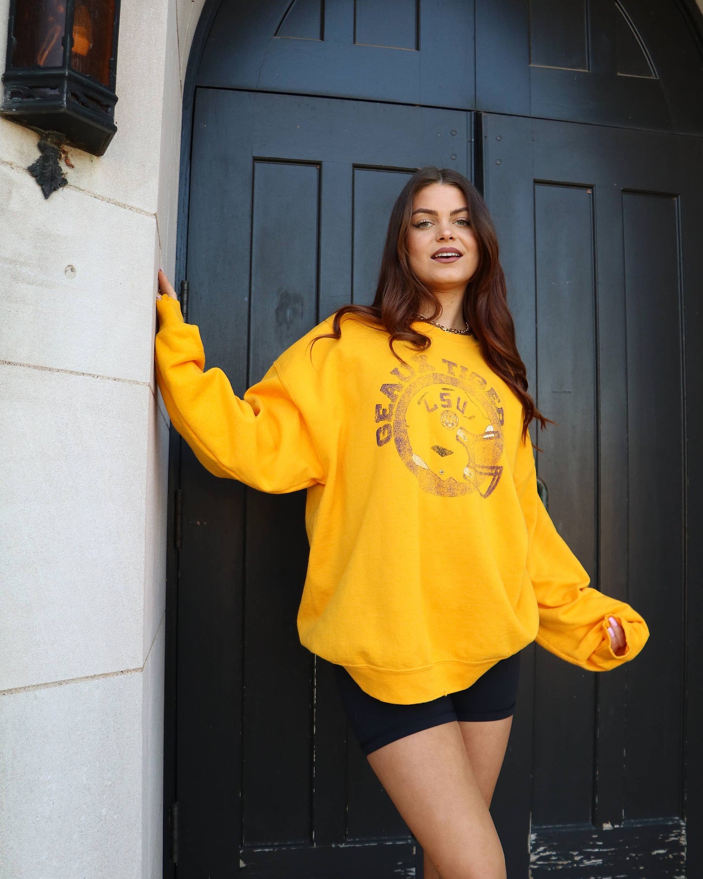 LSU Tigers Gold Circle Thrifted Sweatshirt