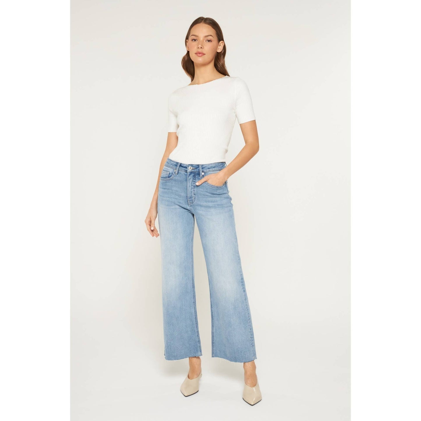 HIGH RISE WIDE RAW HEM