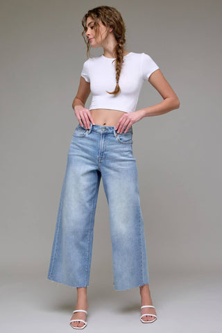 Palmer Light Wash Cropped Wide Leg Jeans