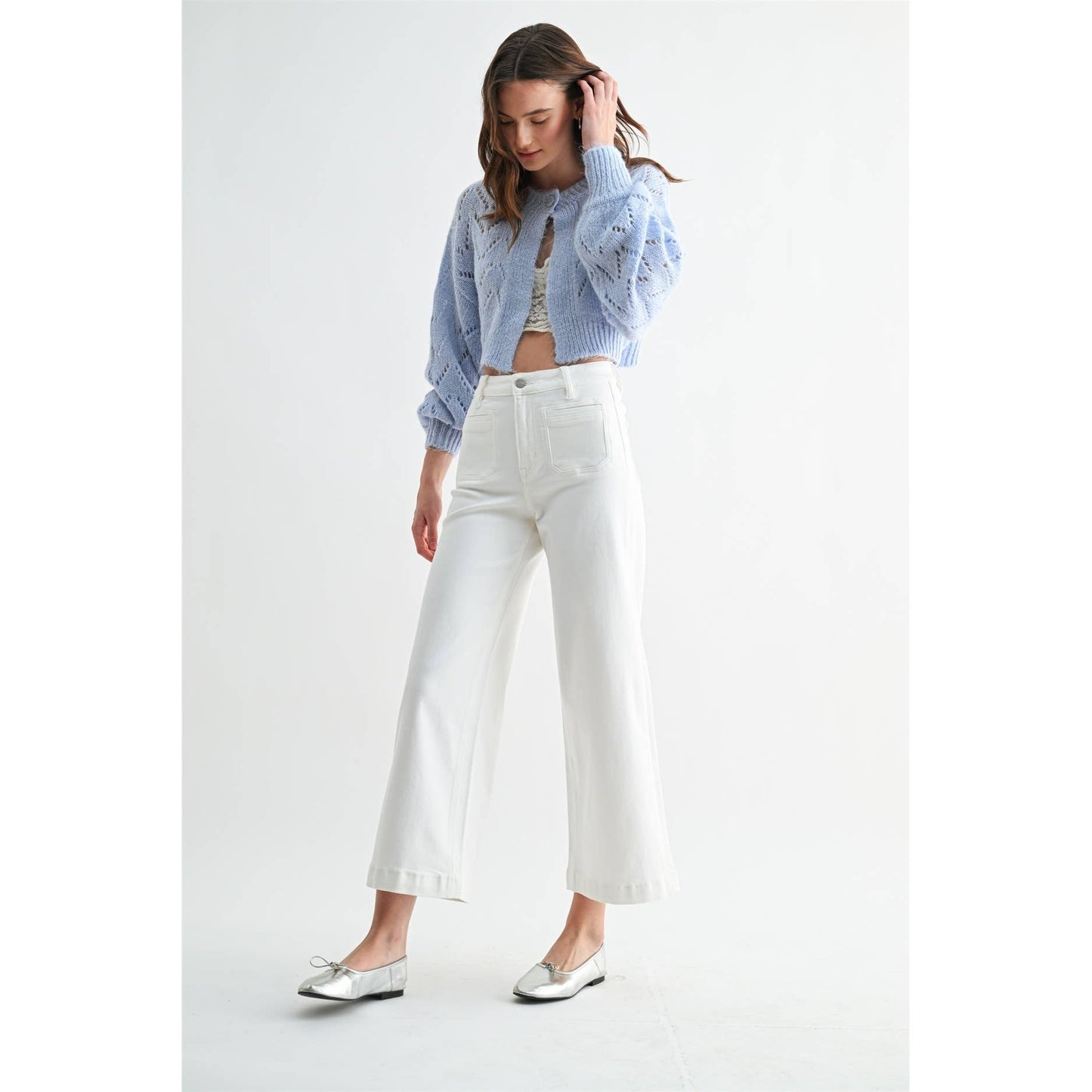 Colette High Rise Ankle Wide Leg Jeans